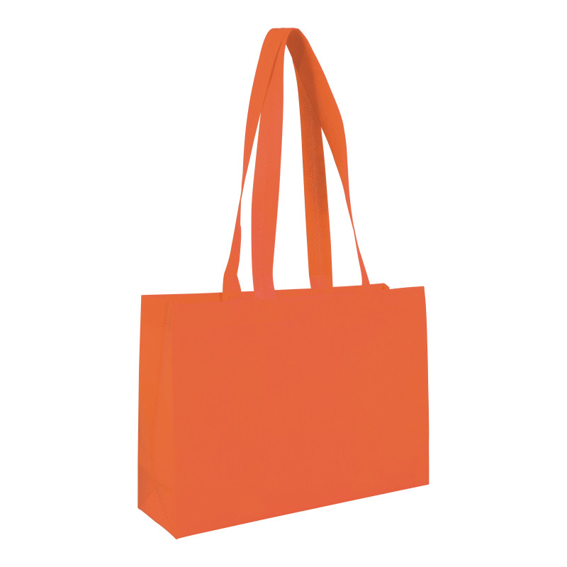 Bolsa shopper de tejido sin tejer 80 g/m2 con asas largas y fuelle