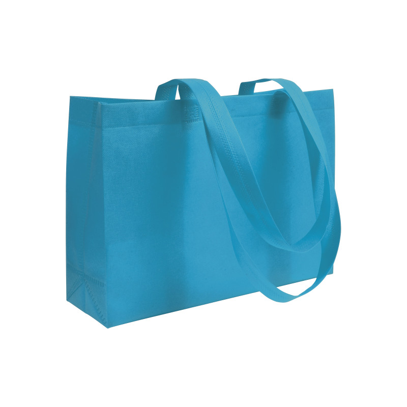 Bolsa shopper de tejido sin tejer 80 g/m2 con asas largas y fuelle