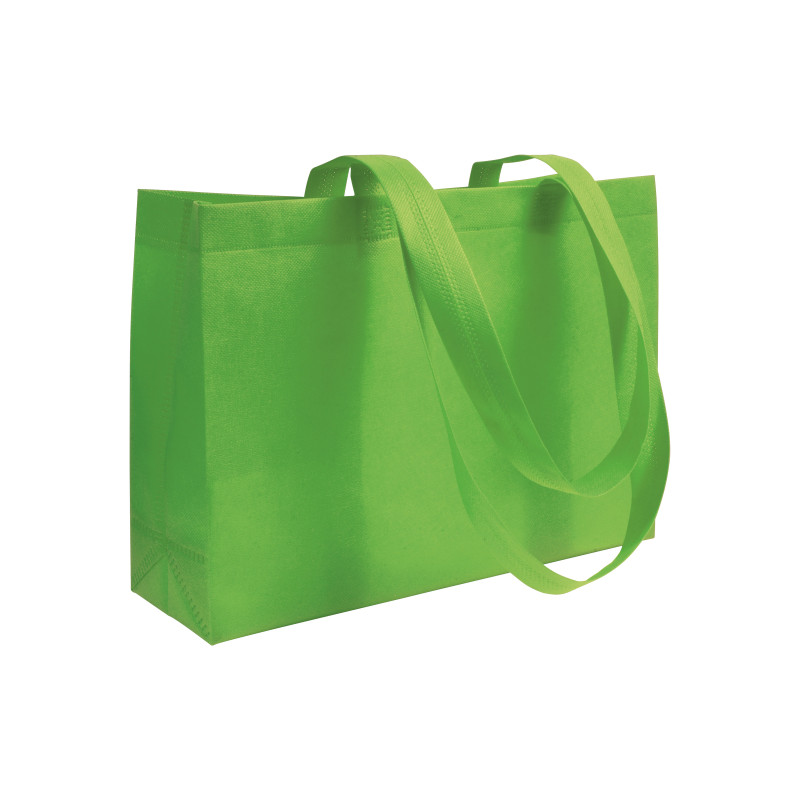 Bolsa shopper de tejido sin tejer 80 g/m2 con asas largas y fuelle