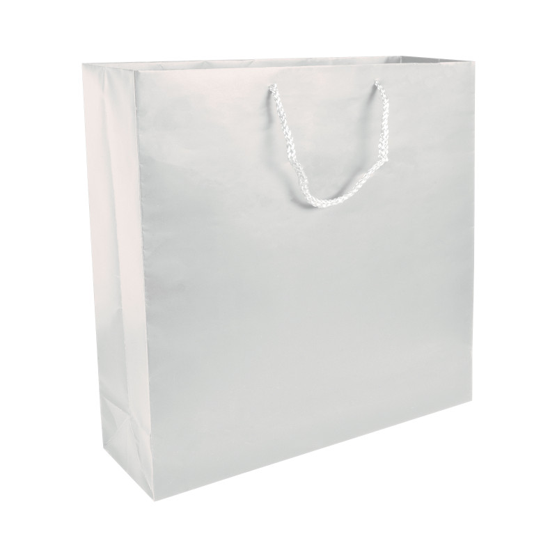 Bolsa de papel laminado mate, asas y base reforzada  45x49x15 cm