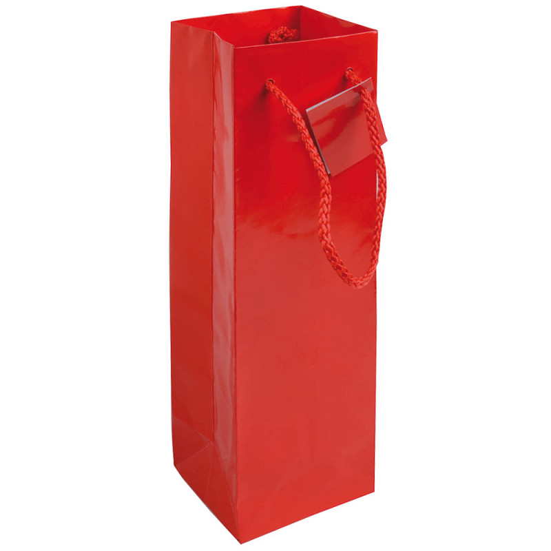 Titular de la botella bolsa de papel laminado y cordón manijas + tarjetas de visita