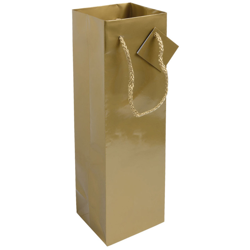 Titular de la botella bolsa de papel laminado y cordón manijas + tarjetas de visita