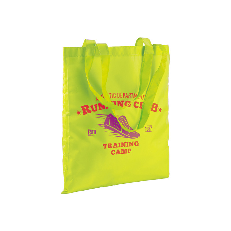 Bolsa shopper fluo de polyester con asas largas