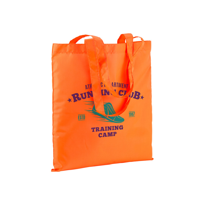 Bolsa shopper fluo de polyester con asas largas