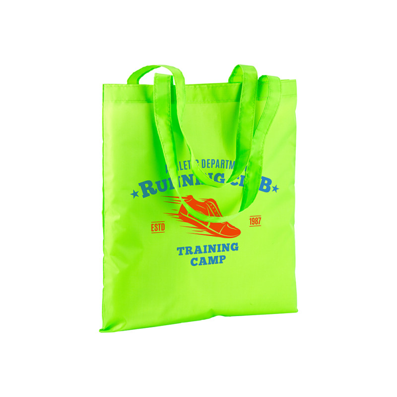 Bolsa shopper fluo de polyester con asas largas