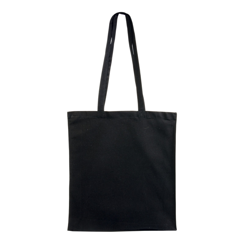 Bolsa de algodón con fuelle e asas largas.