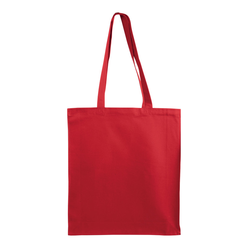 Bolsa de algodón con fuelle e asas largas.