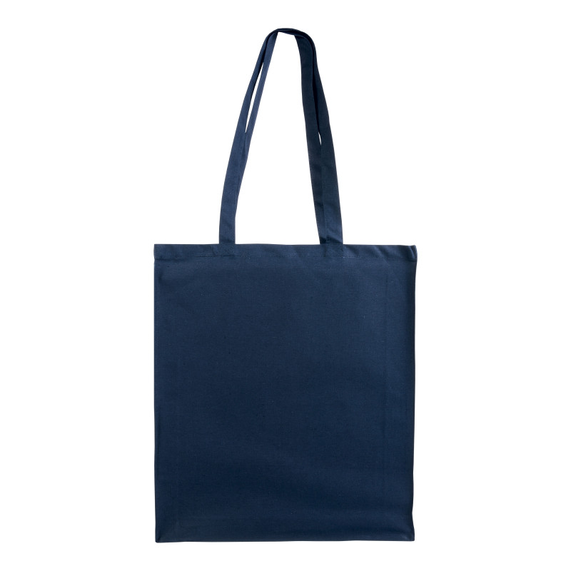 Bolsa de algodón con fuelle e asas largas.
