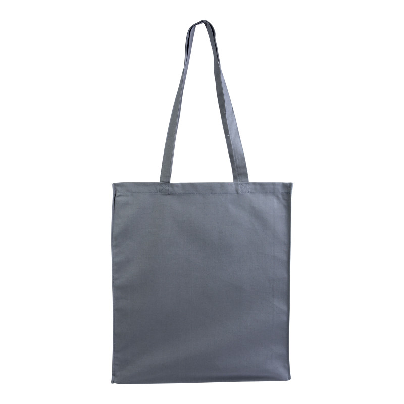 Bolsa de algodón con fuelle e asas largas.