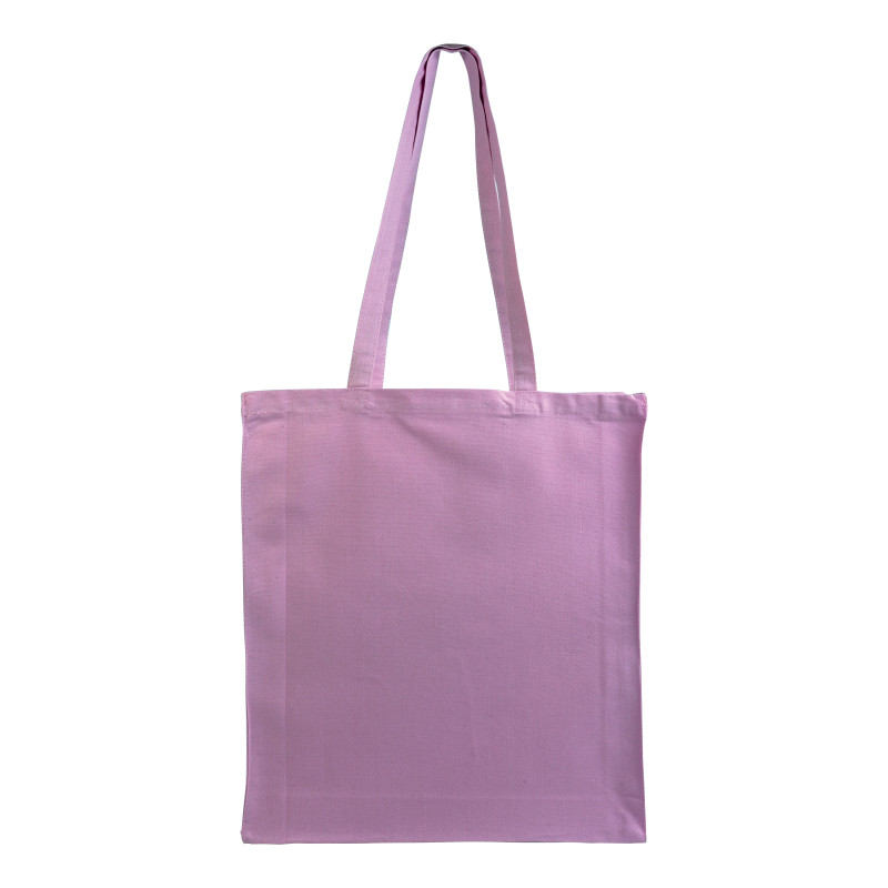 Bolsa de algodón con fuelle e asas largas.