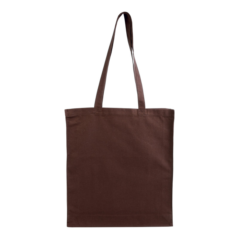 Bolsa de algodón con fuelle e asas largas.