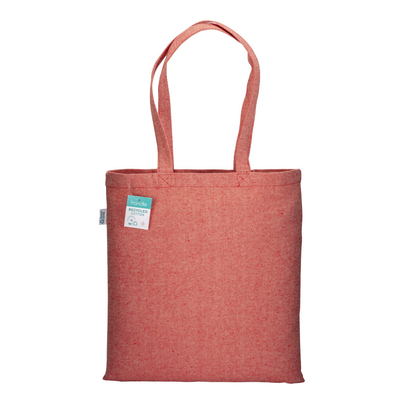 Bolsa de algodón reciclado 280 g/m2, asas largas