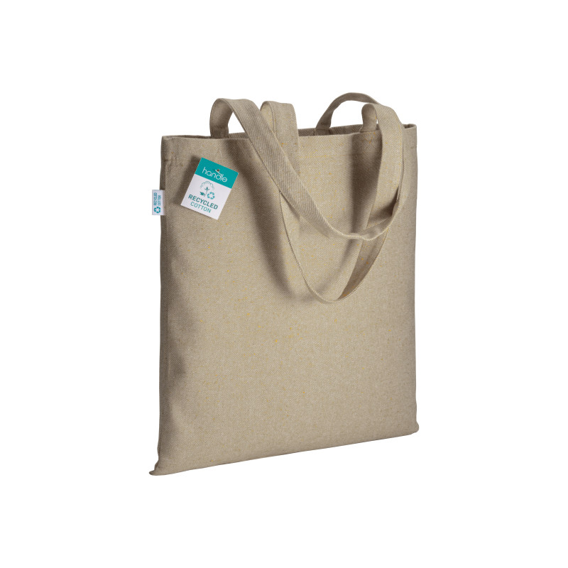 Bolsa de algodón reciclado 280 g/m2, asas largas