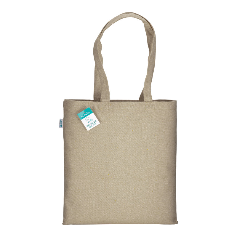 Bolsa de algodón reciclado 280 g/m2, asas largas