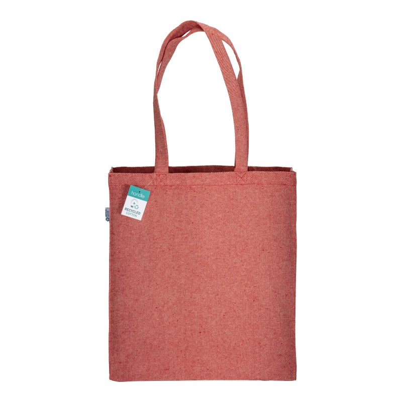 Bolsa de algodón reciclado 280 g/m2, asas largas y fuelle