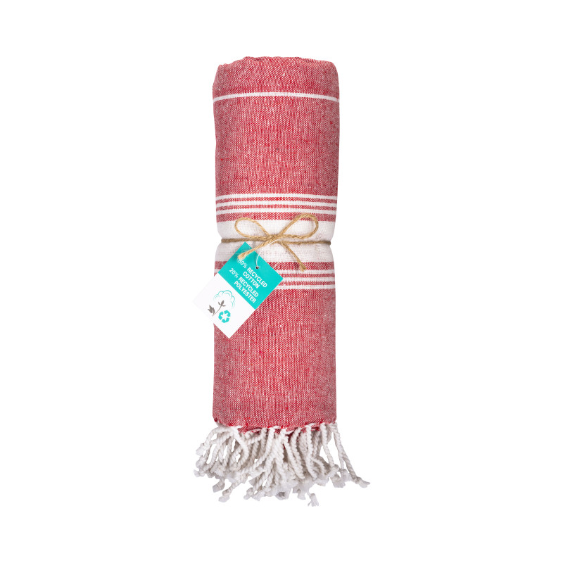 Toalla de playa / Pareo de algodón reciclado 180 g/m2