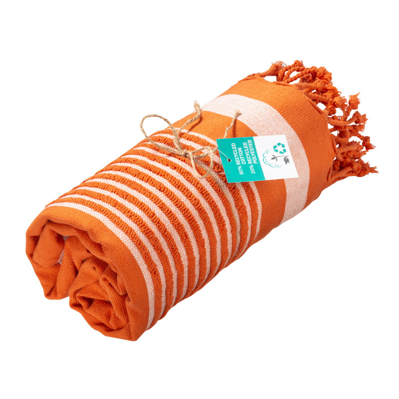 Toalla/pareo de playa de algodón reciclado de 350 g/m2