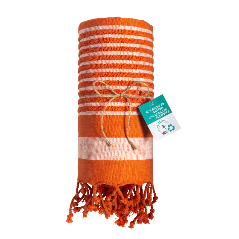 Toalla/pareo de playa de algodón reciclado de 350 g/m2