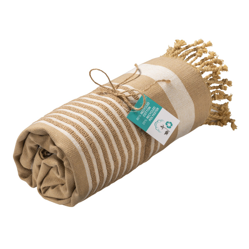 Toalla/pareo de playa de algodón reciclado de 350 g/m2
