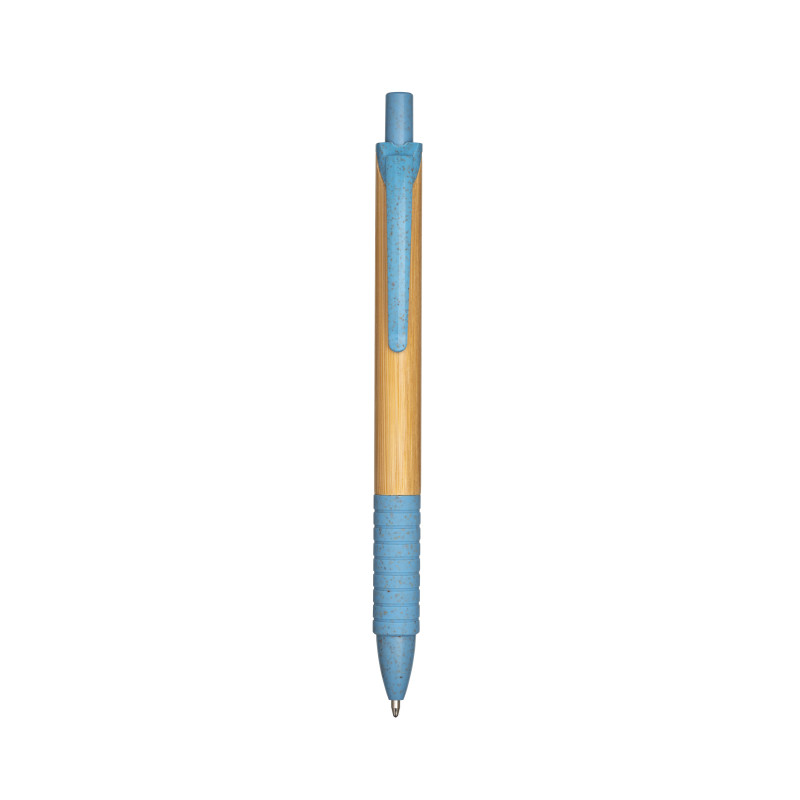 Bolígrafo clicker de bambú y paja de trigo