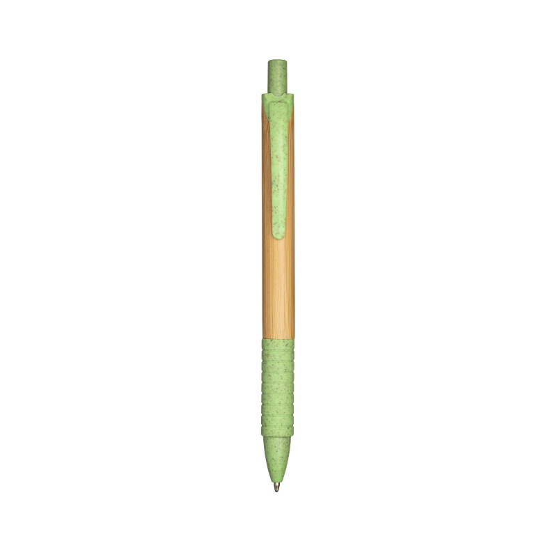 Bolígrafo clicker de bambú y paja de trigo