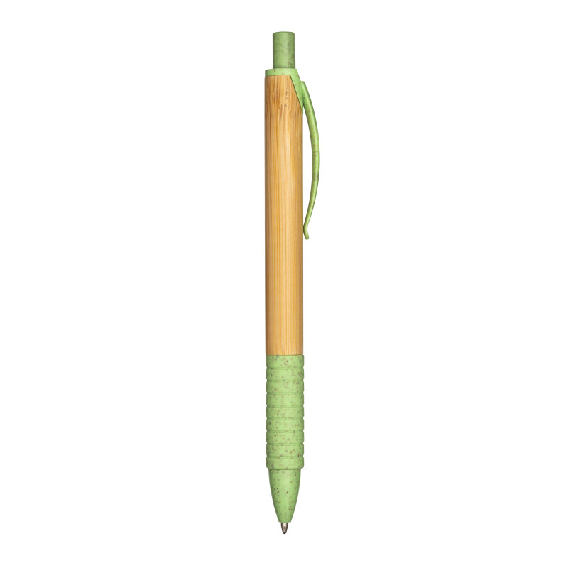 Bolígrafo clicker de bambú y paja de trigo