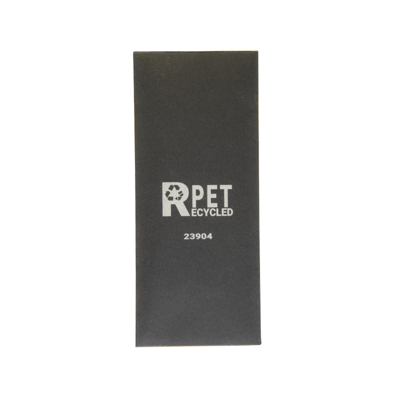 Llavero R-PET con placa de metal cromado