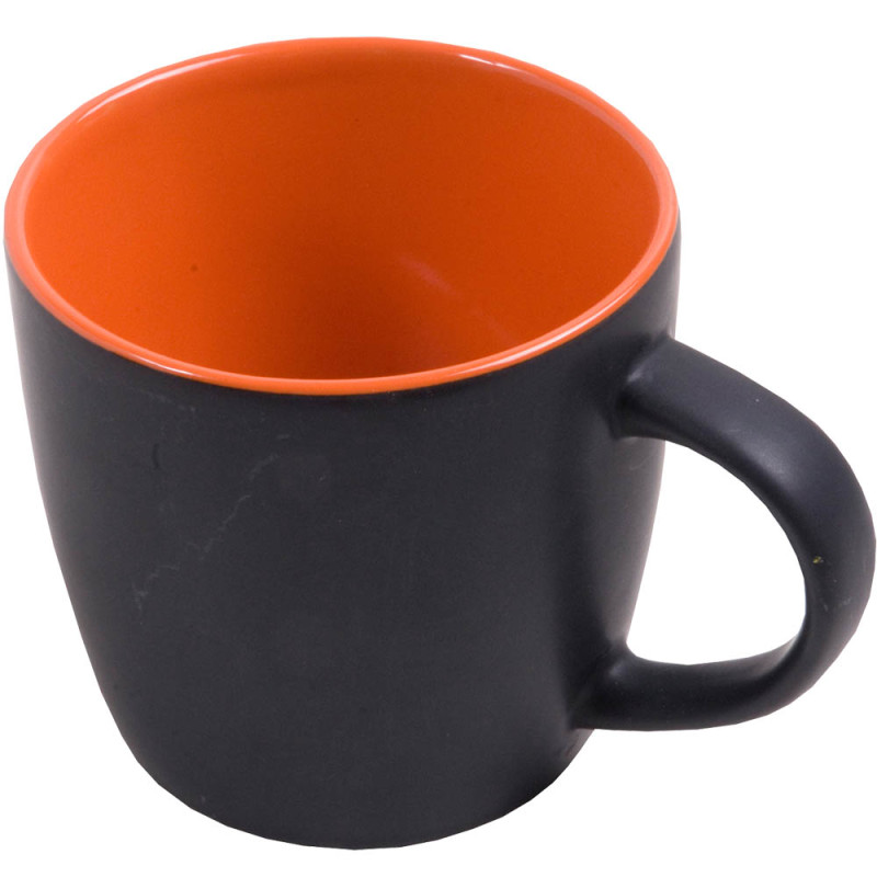 Taza negra de cerámica con dentro colorado (caja individual) (0,35 L)