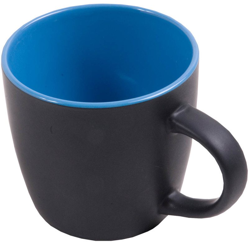 Taza negra de cerámica con dentro colorado (caja individual) (0,35 L)