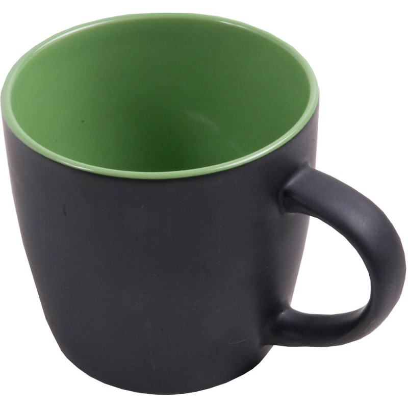 Taza negra de cerámica con dentro colorado (caja individual) (0,35 L)