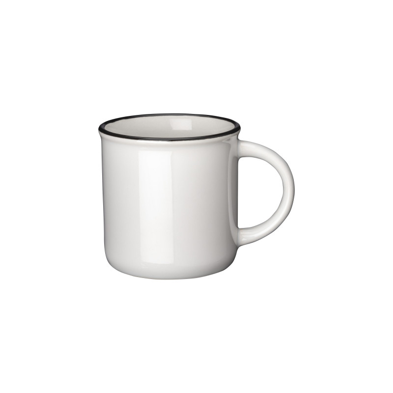 Taza de cerámica vintage de 240 ml apta para la sublimación con borde de color