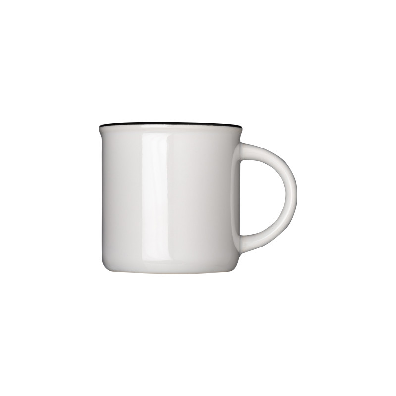 Taza de cerámica vintage de 240 ml apta para la sublimación con borde de color