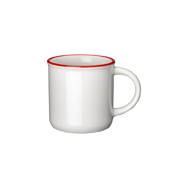 Taza de cerámica vintage de 240 ml apta para la sublimación con borde de color