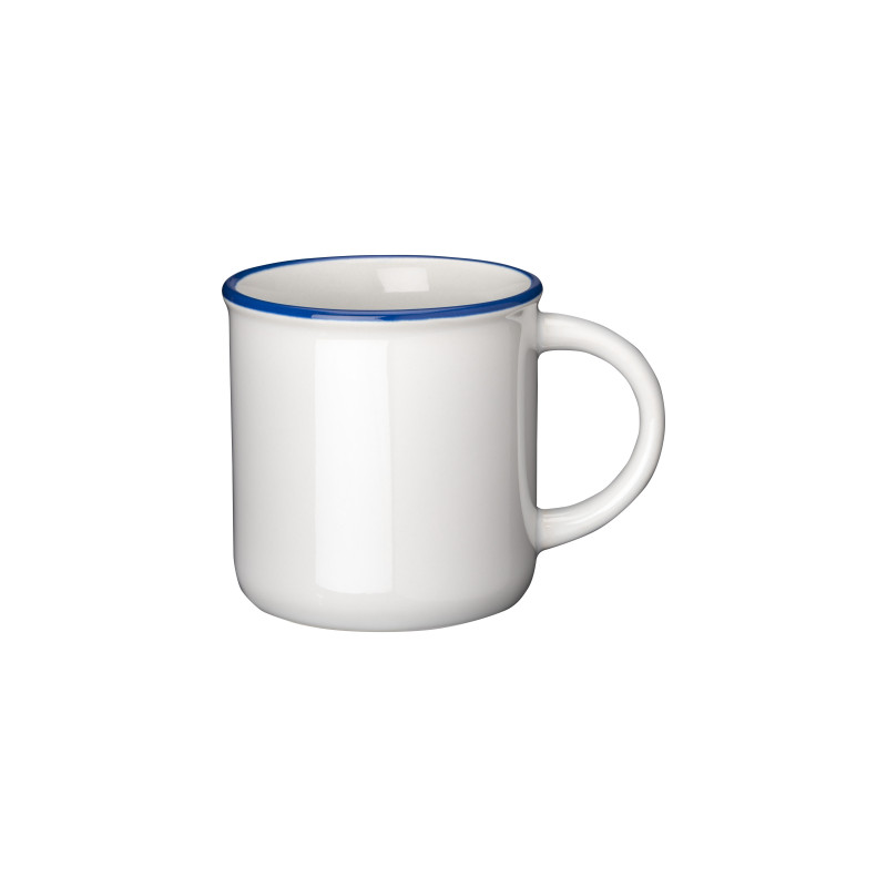 Taza de cerámica vintage de 240 ml apta para la sublimación con borde de color
