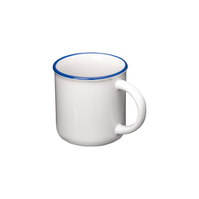 Taza de cerámica vintage de 240 ml apta para la sublimación con borde de color