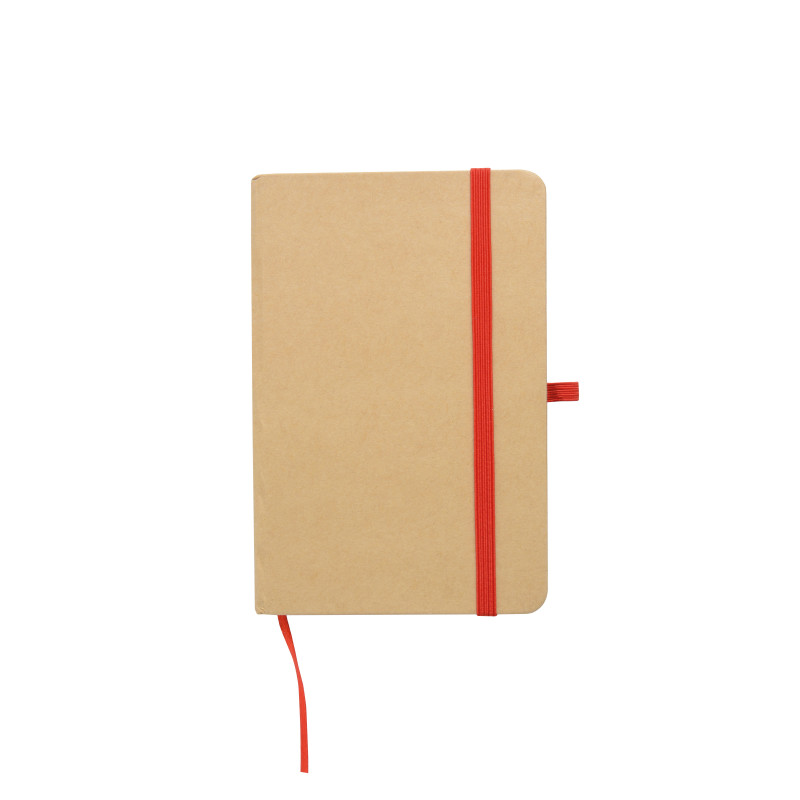 Cuaderno de papel reciclado con elástico de colores