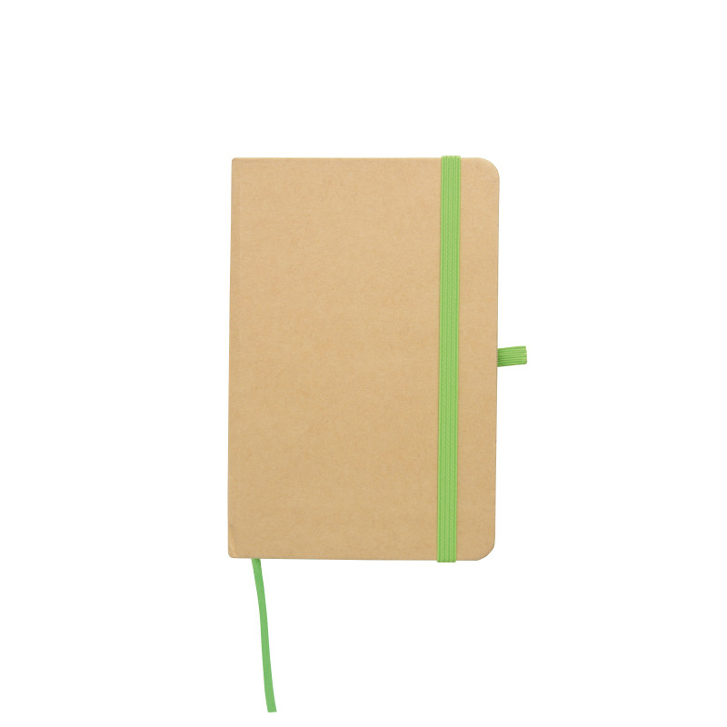 Cuaderno de papel reciclado con elástico de colores