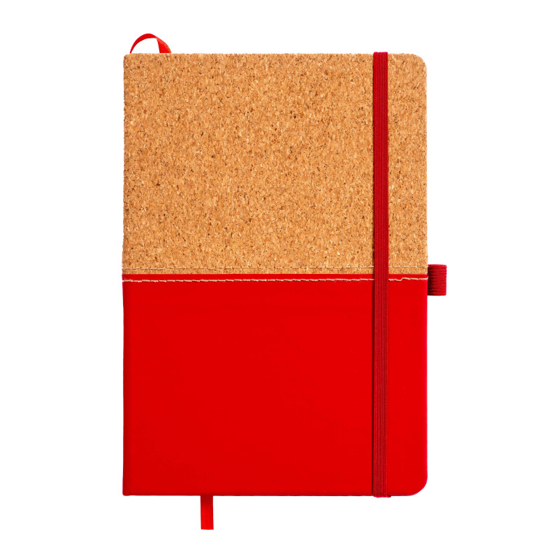 Cuaderno en corcho y PU, hojas rayadas 80 páginas. desde 70gr. en color marfil