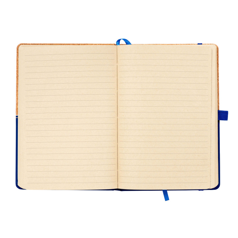Cuaderno en corcho y PU, hojas rayadas 80 páginas. desde 70gr. en color marfil
