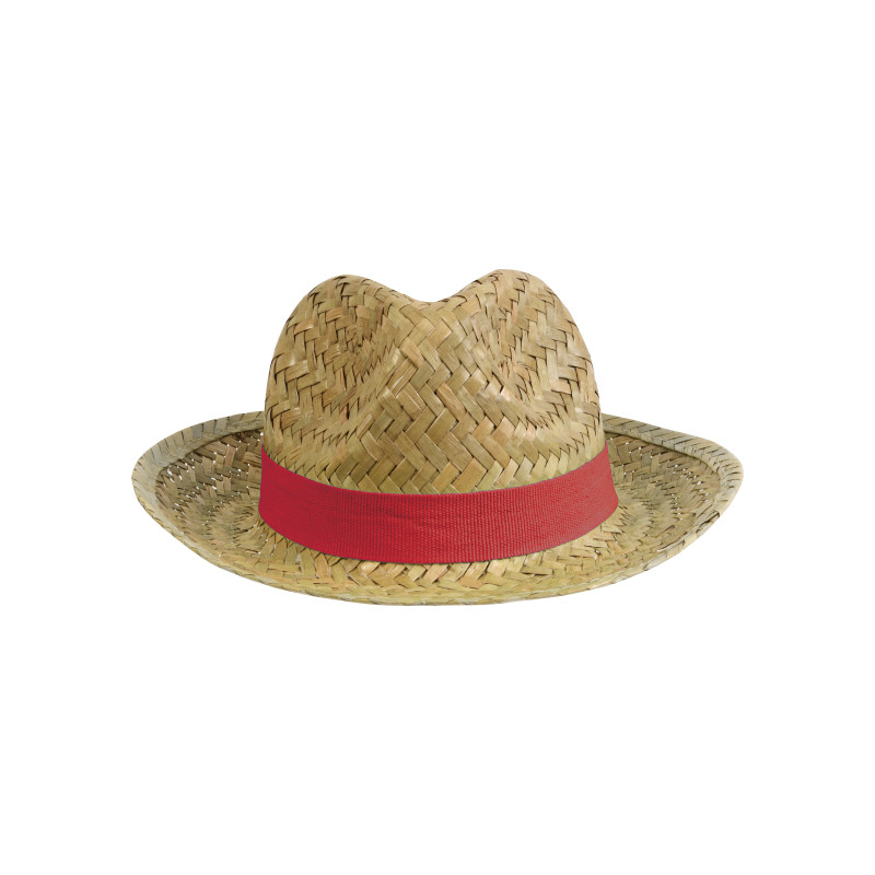 Sombrero de paja con banda elástica de 2,5 cm aplicable y personalizable.