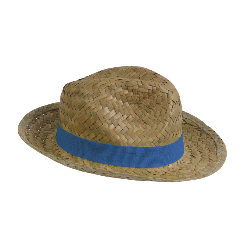 Sombrero de paja con banda elástica de 2,5 cm aplicable y personalizable.