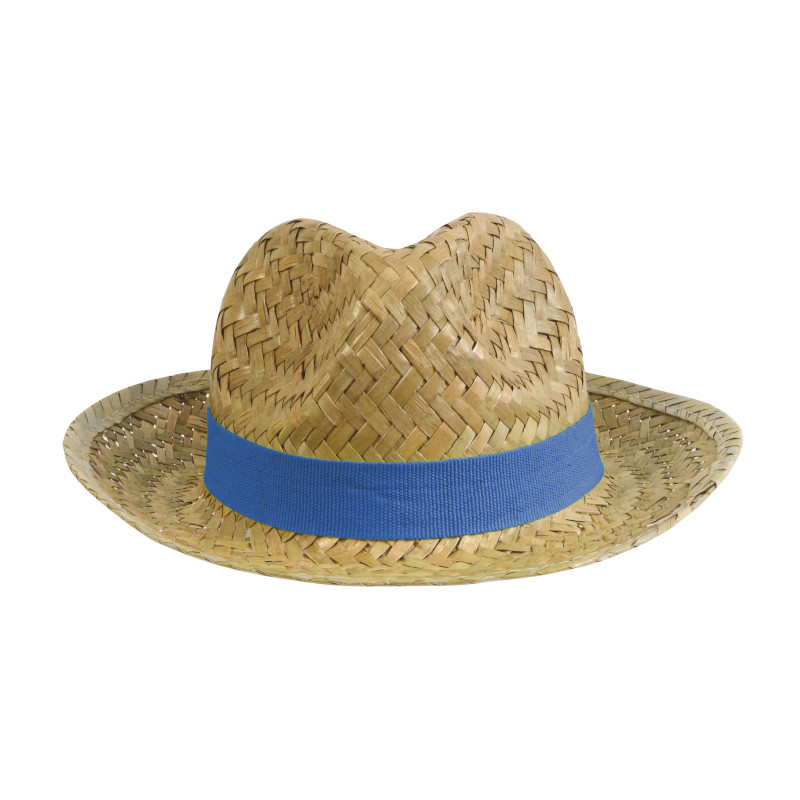 Sombrero de paja con banda elástica de 2,5 cm aplicable y personalizable.