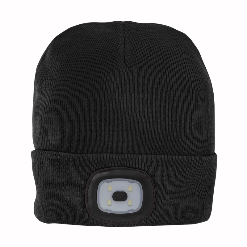 Gorro de lana 100% acrilico grueso con LED extraíble y recargable como USB. Caja individua