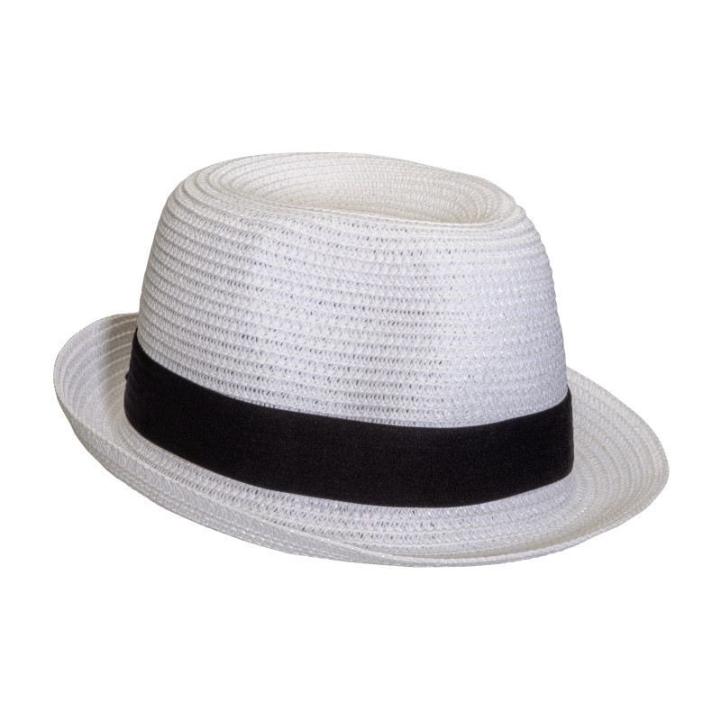 Sombrero vaquero de papel blanco con banda de color