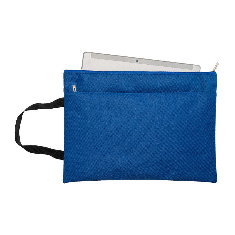 Porta documentos de poliéster con bolsillo frontal