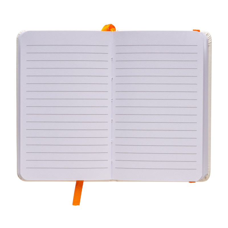 Cuaderno con elàstico y hojas de papel rayado