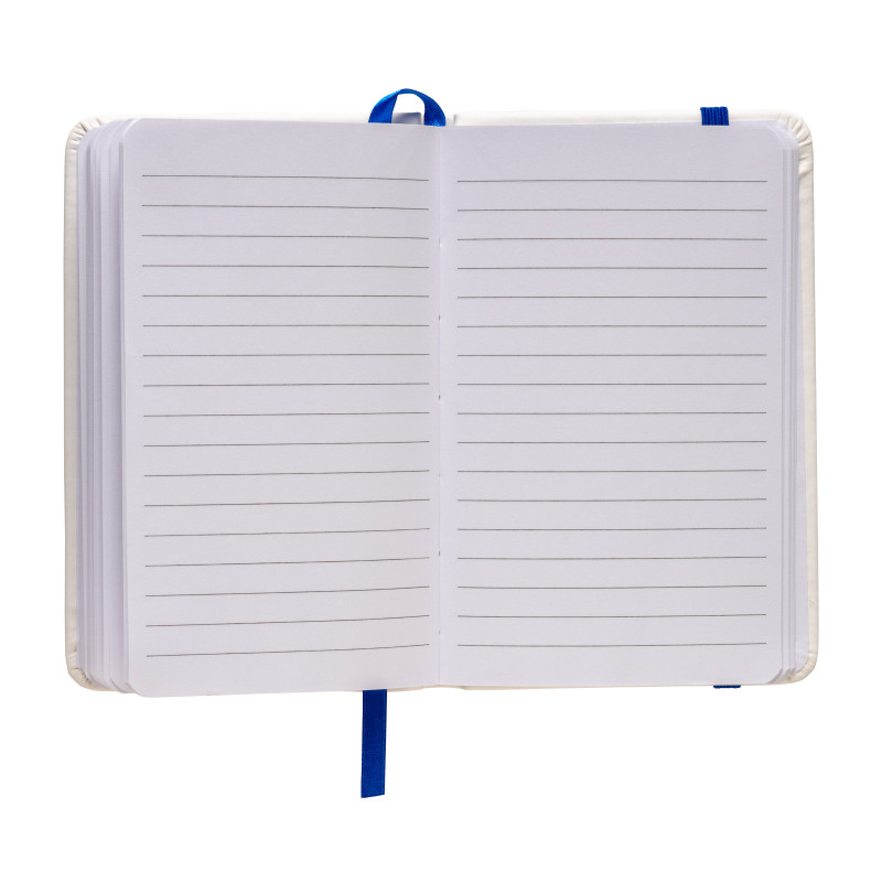 Cuaderno con elàstico y hojas de papel rayado