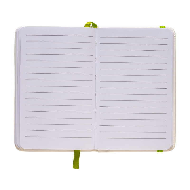 Cuaderno con elàstico y hojas de papel rayado