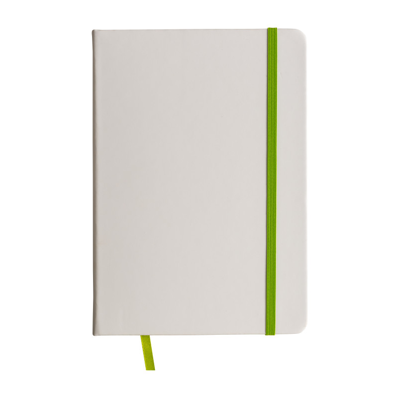 Cuaderno con elàstico y hojas de papel rayado