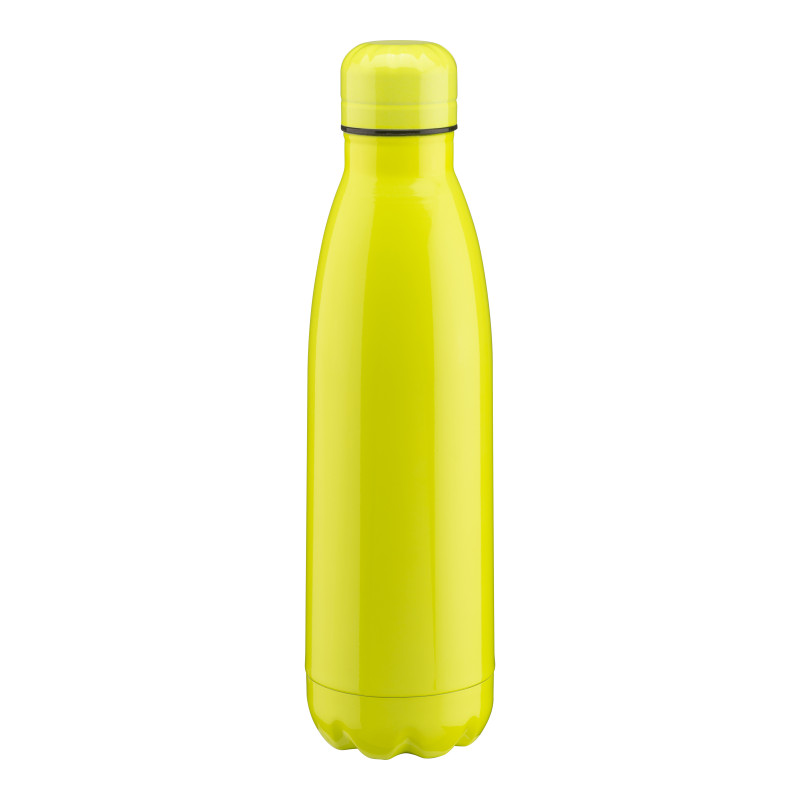 Termo de acero inoxidable de 500ml de capacidad con doble pared aislante. Colores fluo